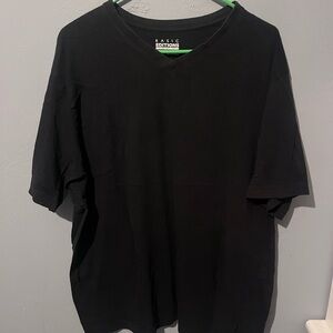 Basic Editions Black V-Neck Short Sleeve Tee